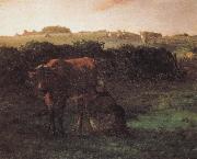 Jean Francois Millet Peasant shove milk oil painting